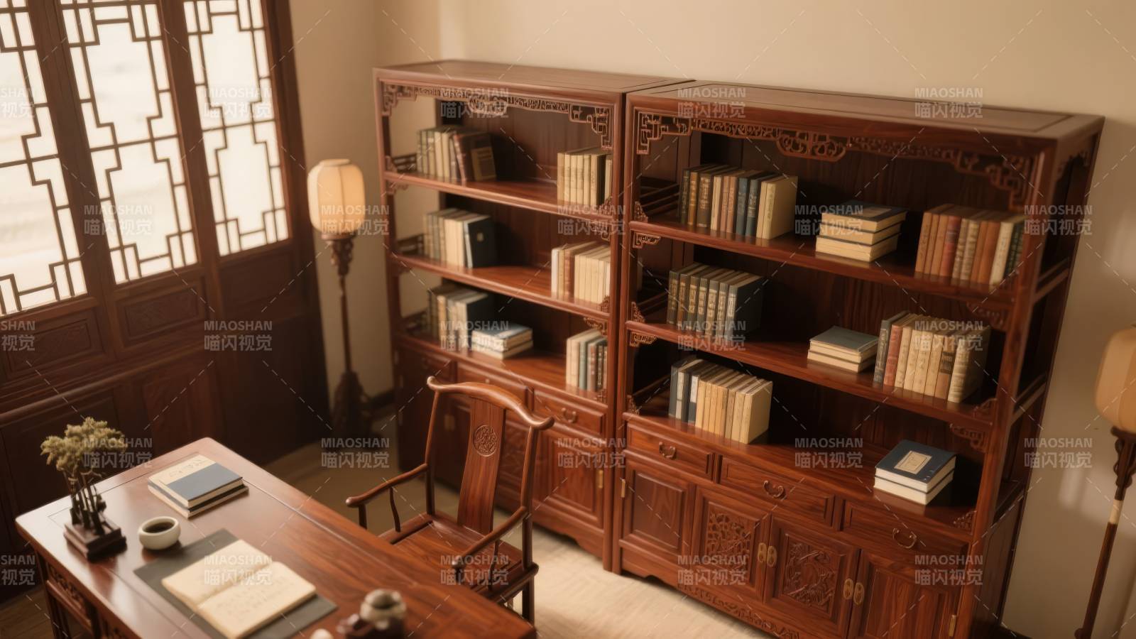 古韵书房静谧雅致图片