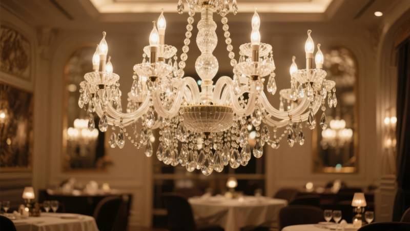 水晶吊灯映餐厅图片