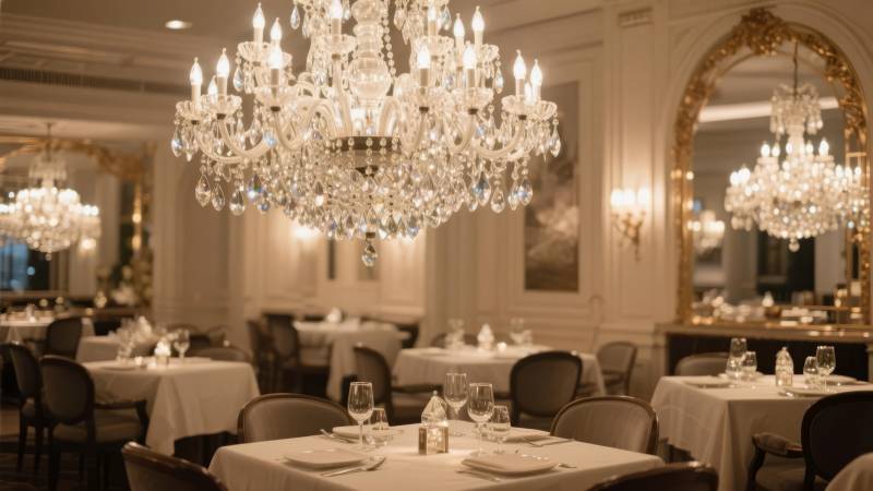 奢华餐厅水晶吊灯图片