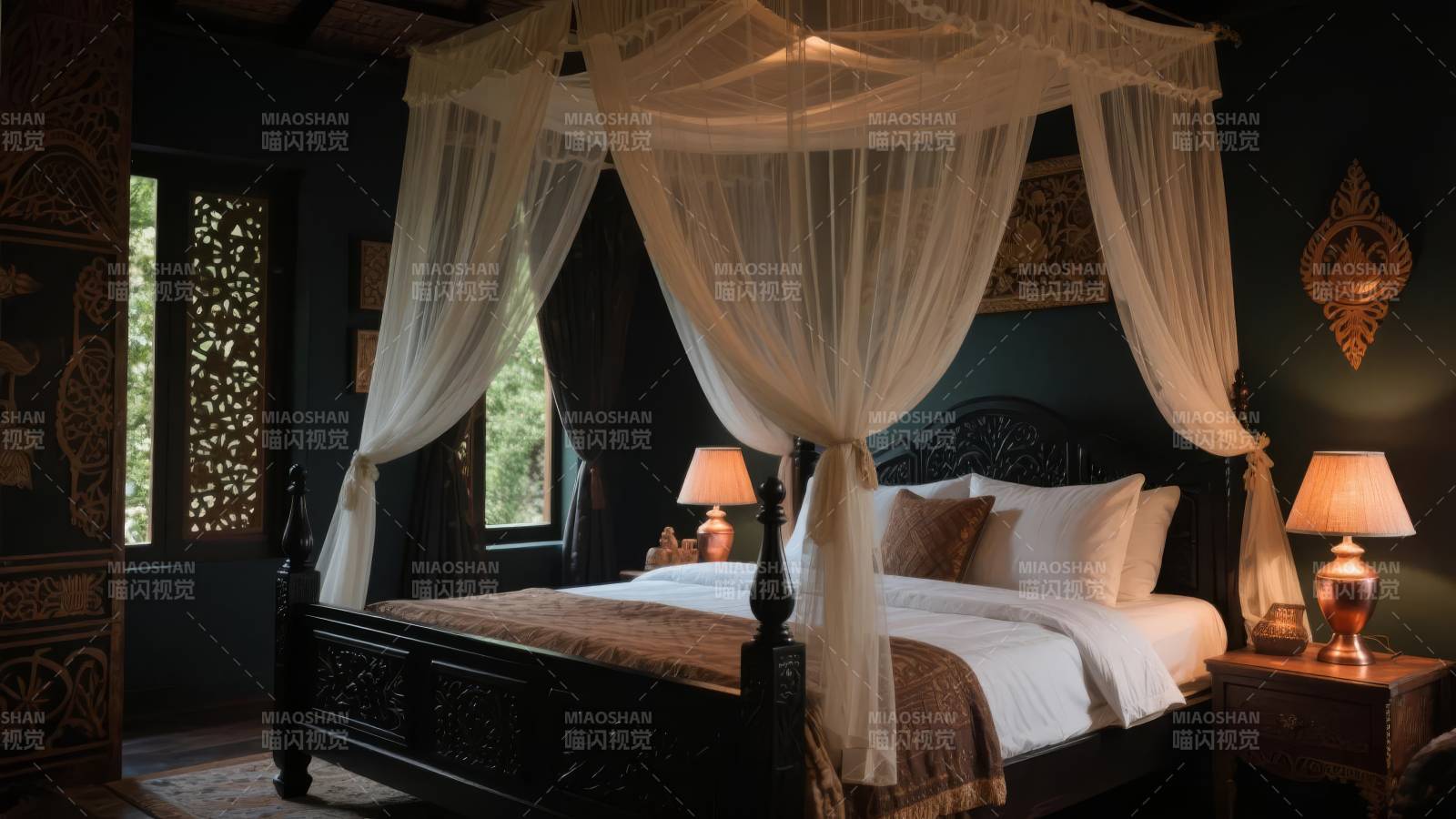 奢华四柱床卧室图片