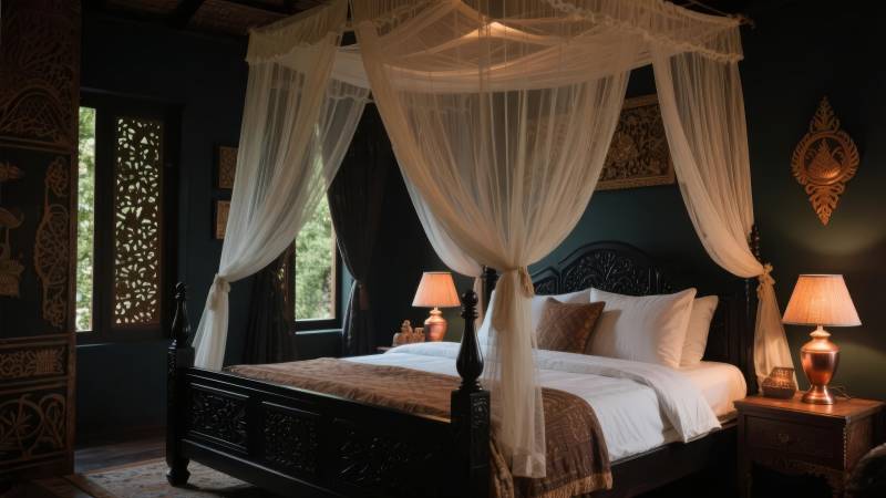 奢华四柱床卧室图片