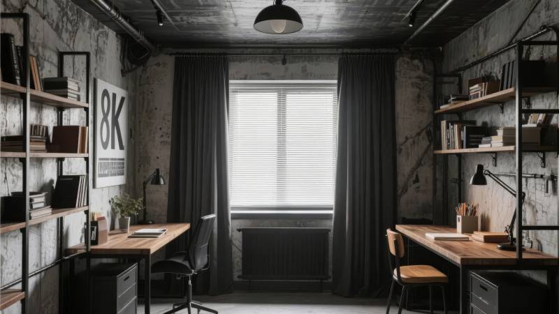 工业风书房设计图片