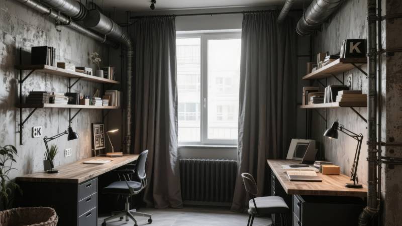 工业风书房设计图片