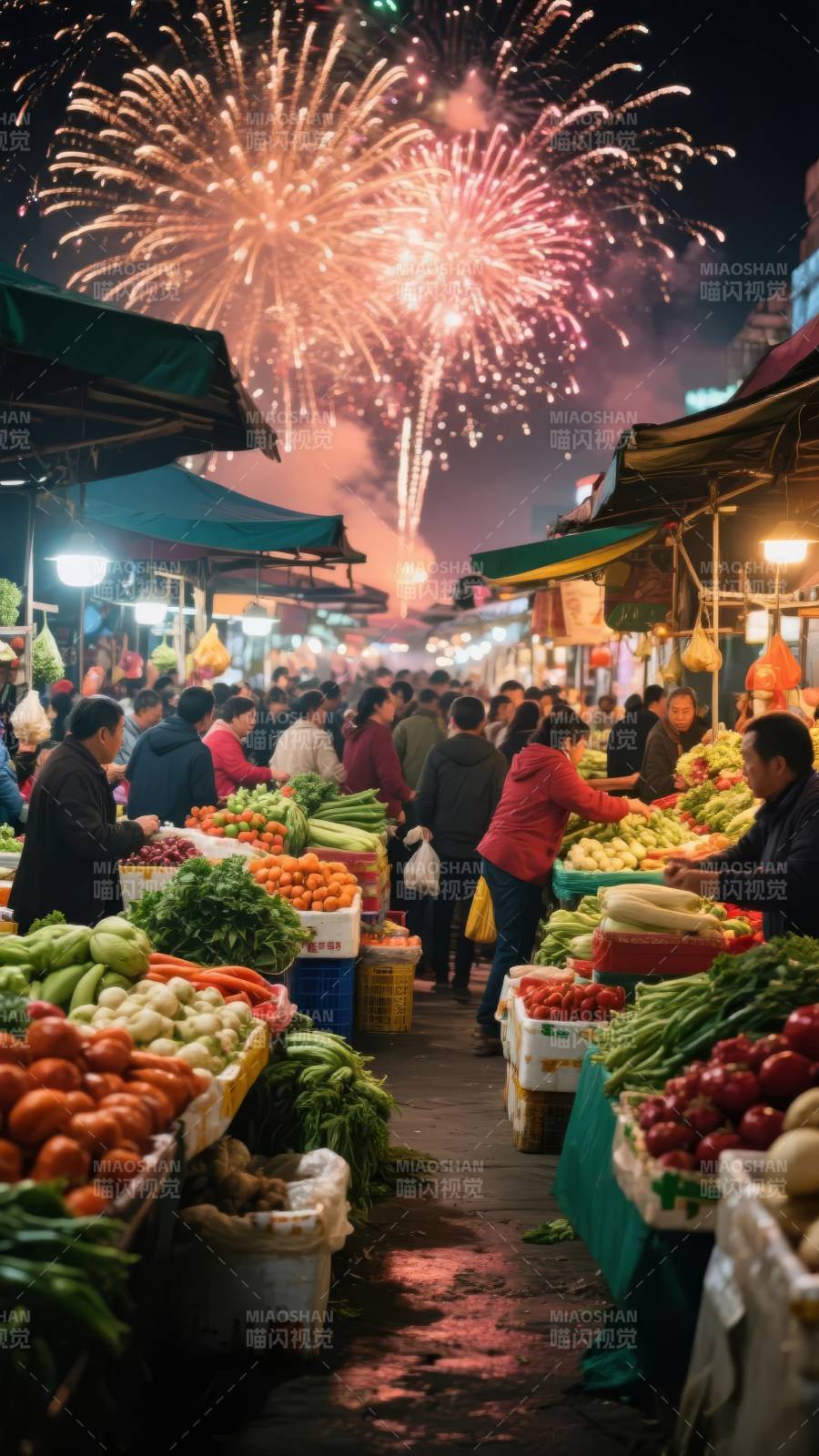 夜市烟火庆丰收图片