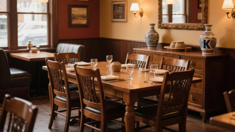 温馨复古餐厅一角图片