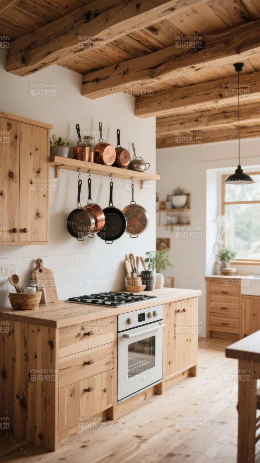 原木风厨房设计图片