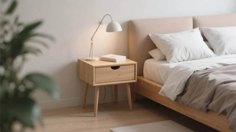 简约卧室一角图片