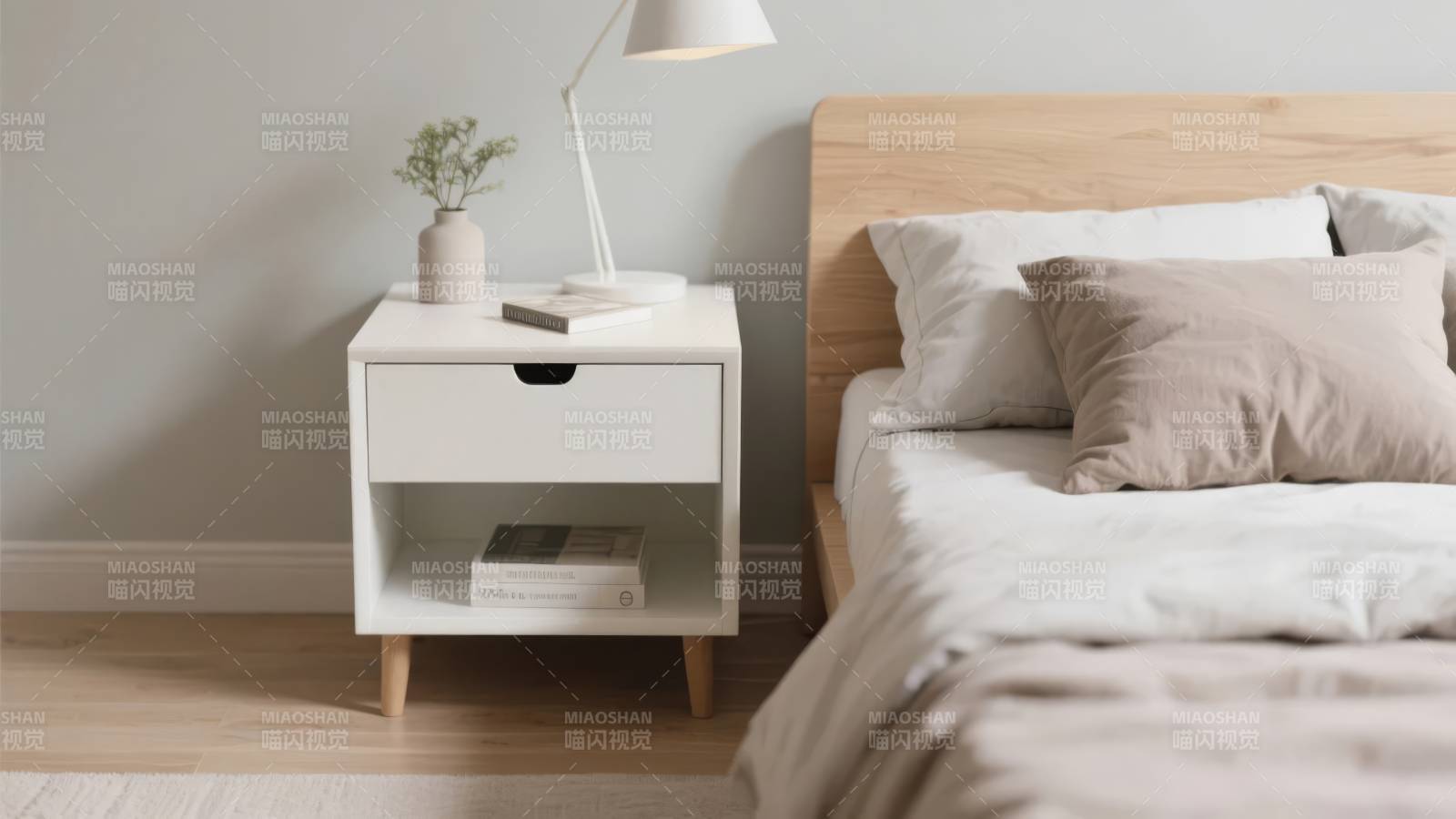 简约卧室一角图片