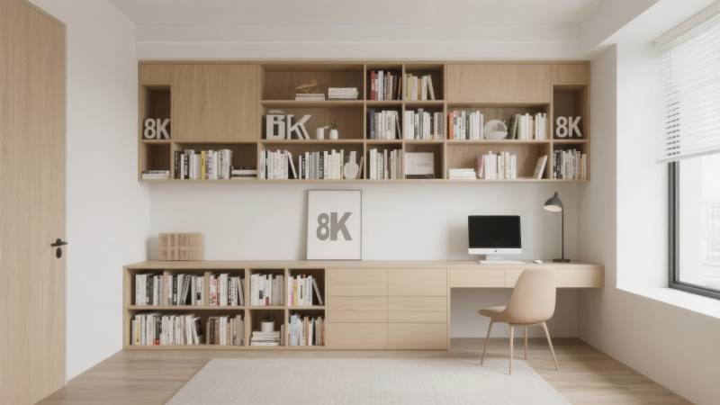 简约书桌书房设计图片