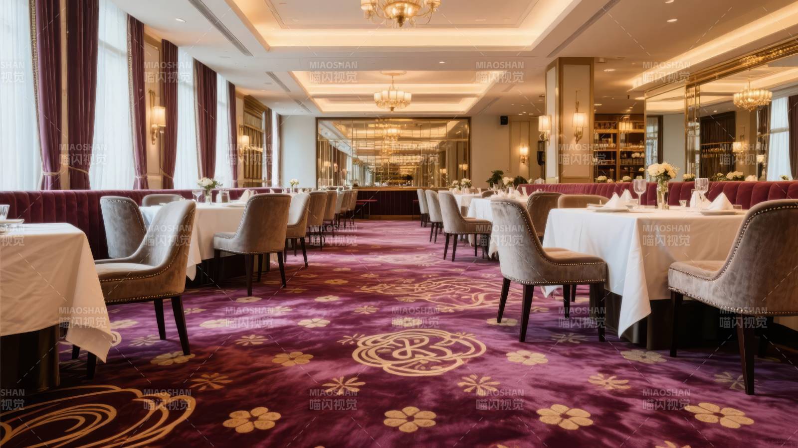 豪华餐厅内部景象图片