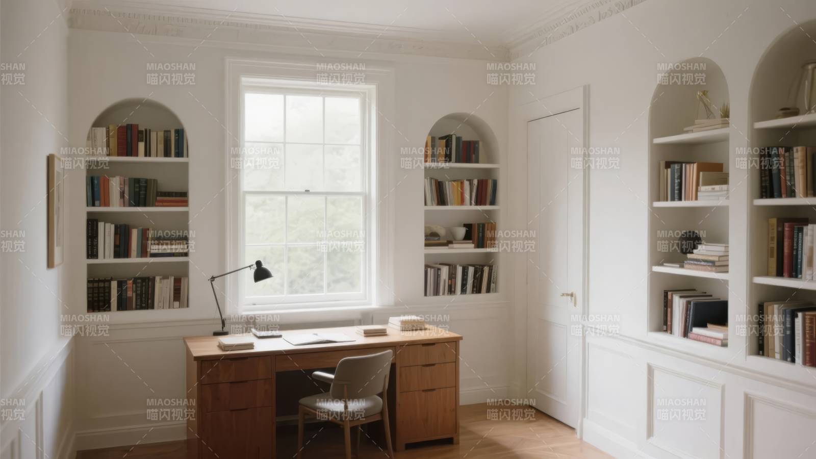书房静谧阅读角图片