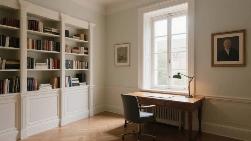 书房静谧阅读角图片