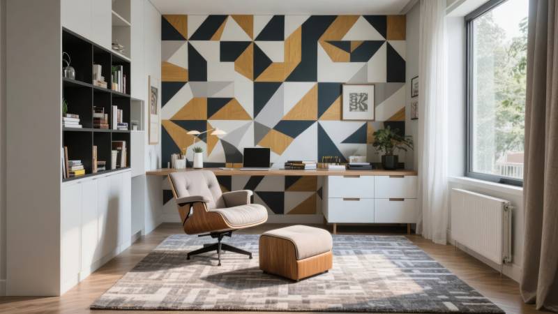 现代简约书房设计图片