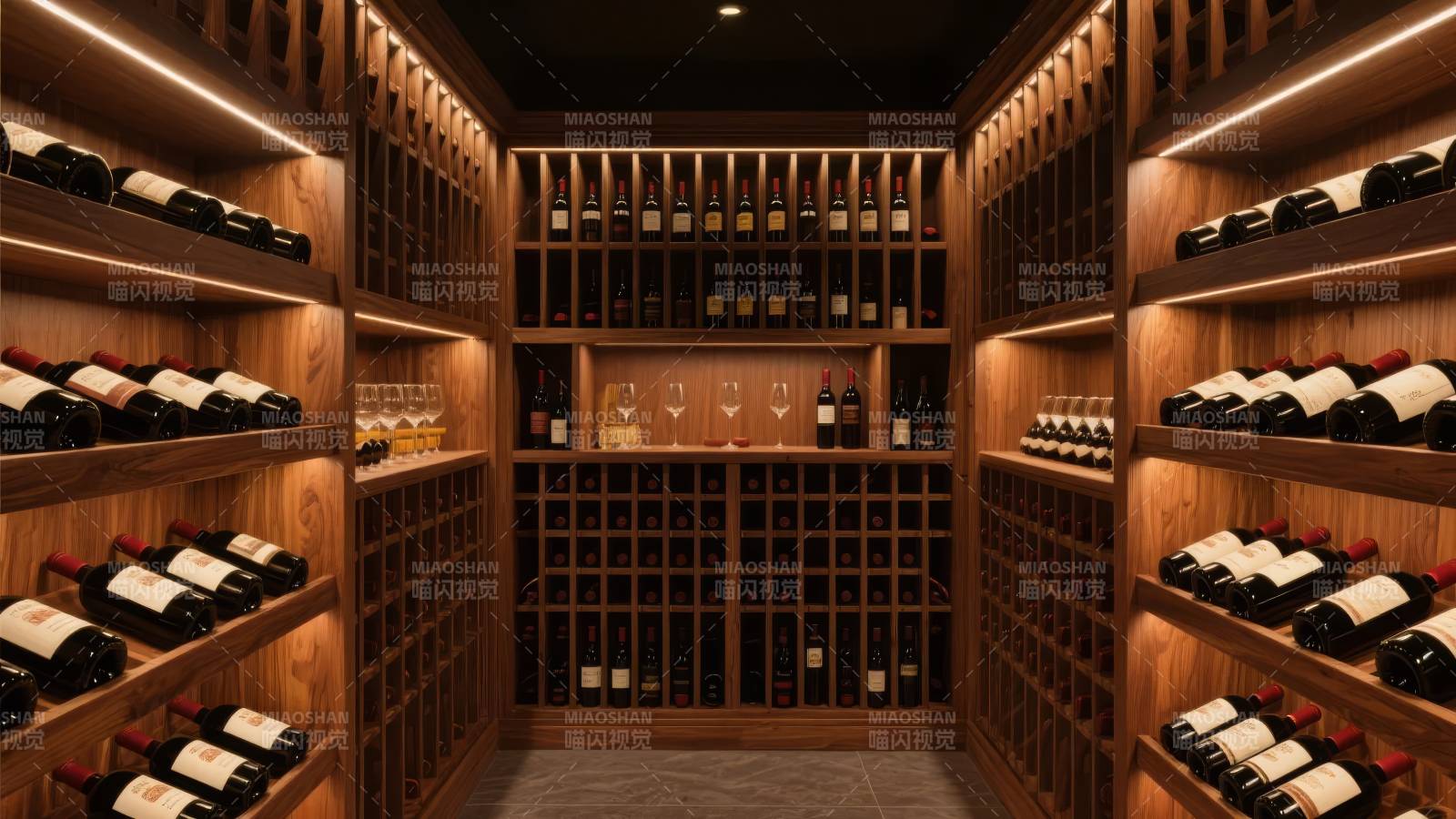 奢华酒窖 美酒陈列图片