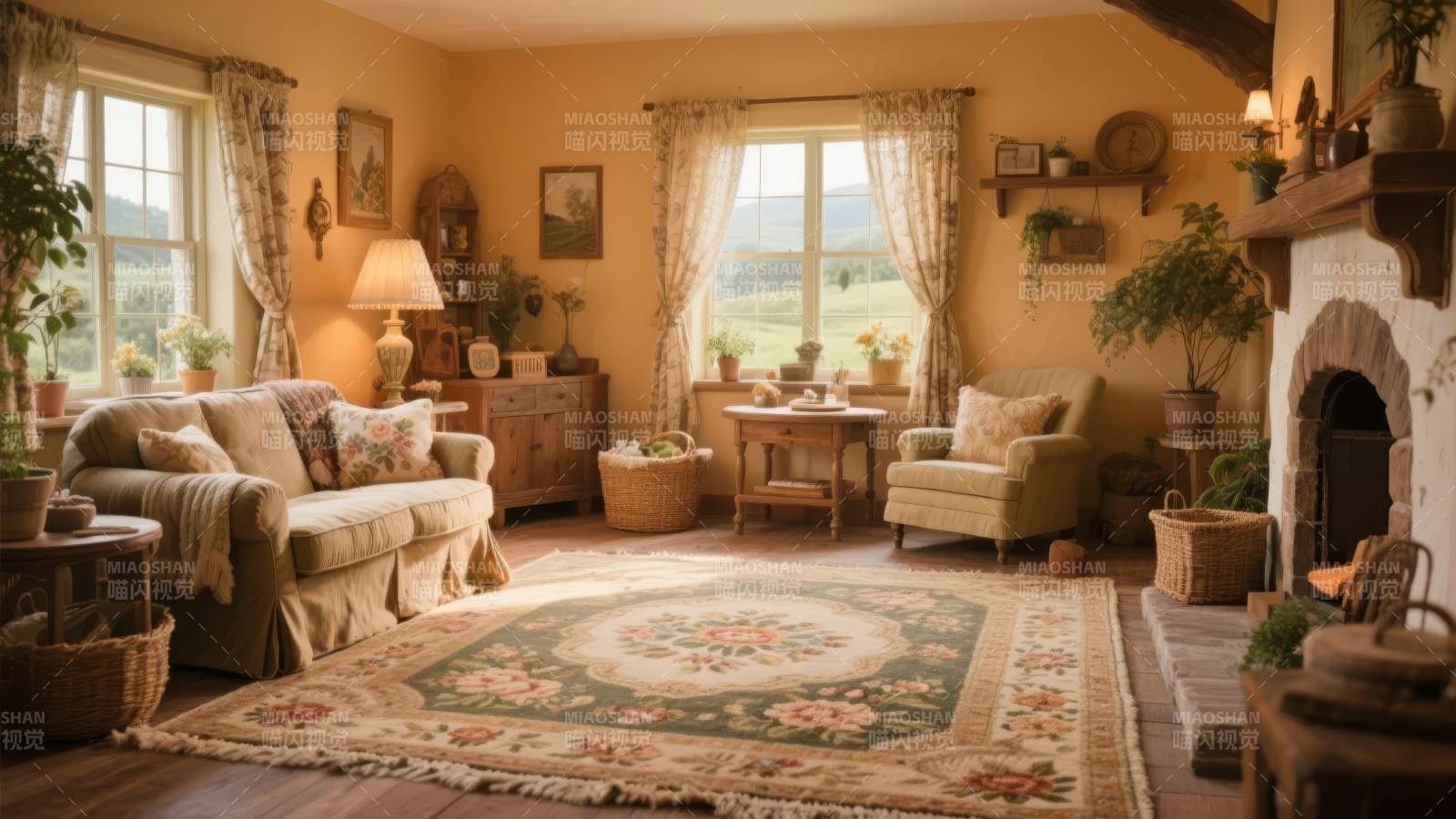 温馨田园客厅图片