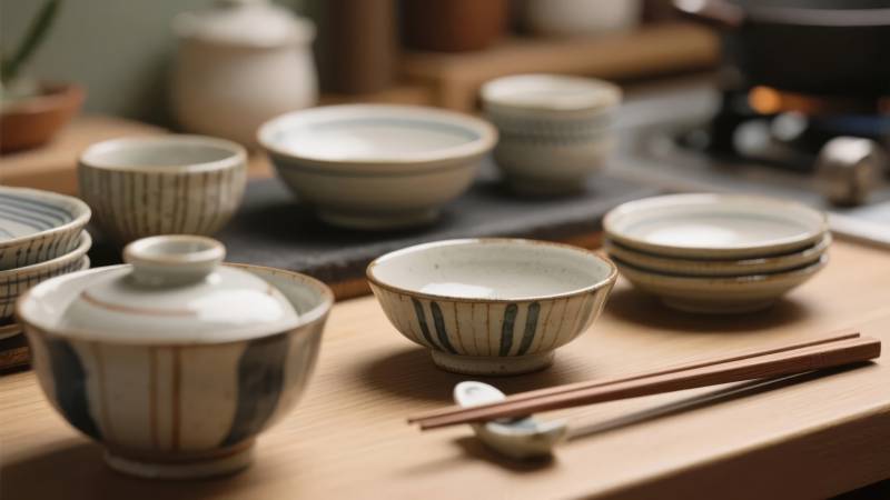 日式餐具静物图图片