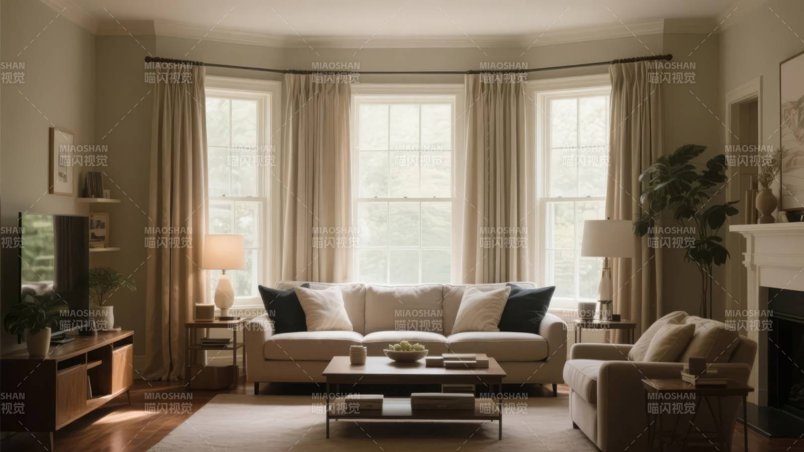 温馨客厅 自然光满溢图片