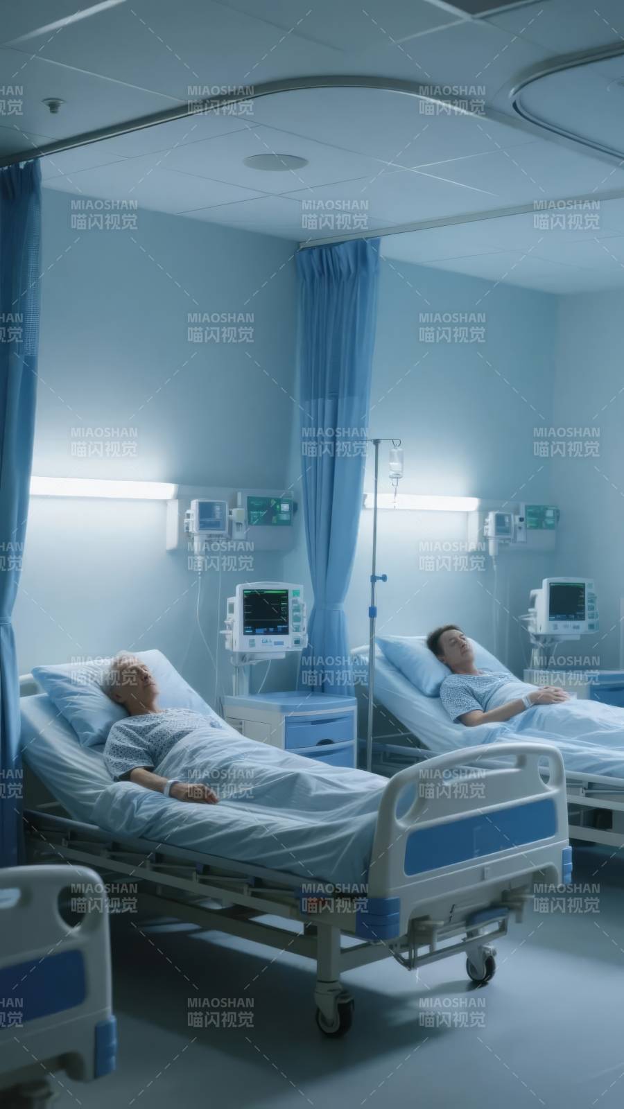 病房静谧夜图片