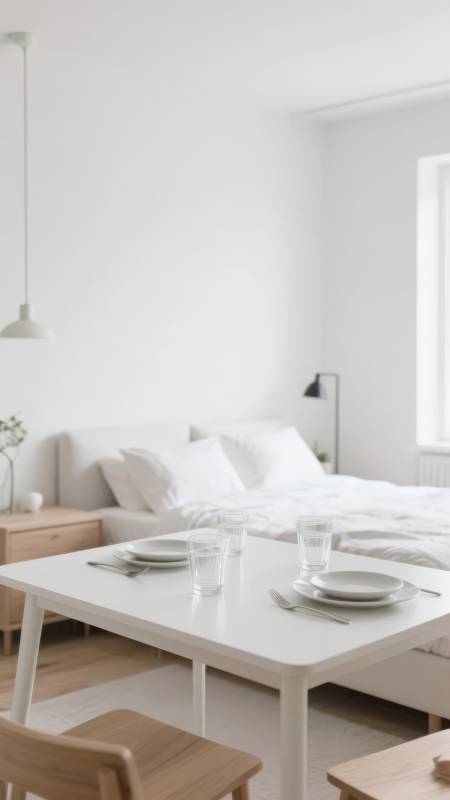 极简卧室餐桌布置图片