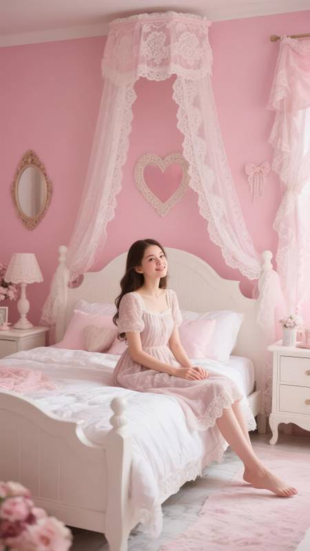 梦幻粉色少女房图片