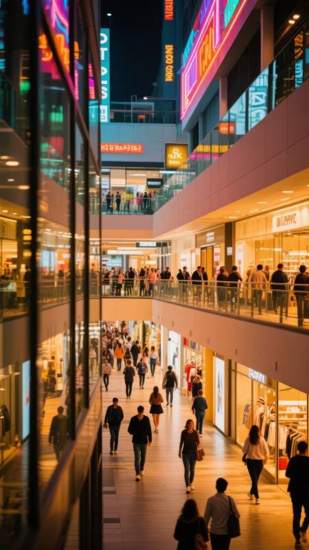 繁华商场夜景图片