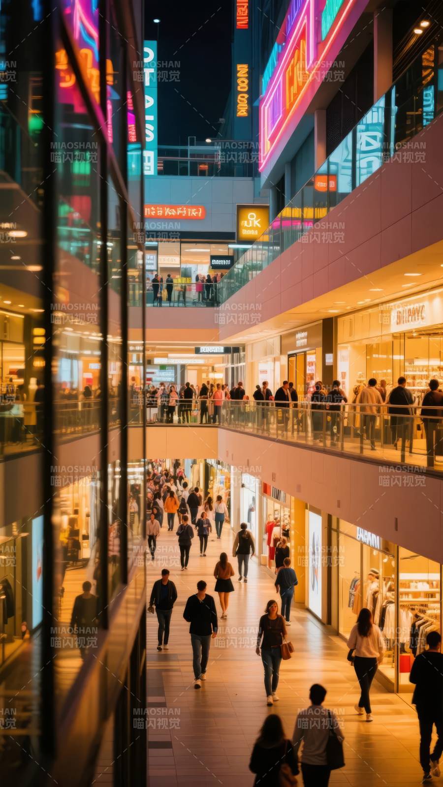 繁华商场夜景图片