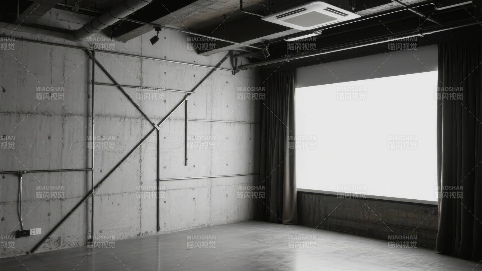 空旷的工业风房间图片