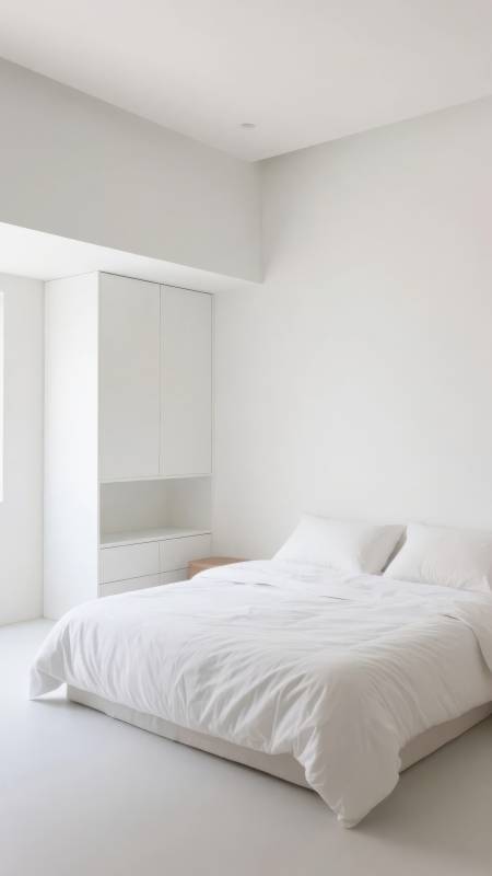 极简白色卧室图片