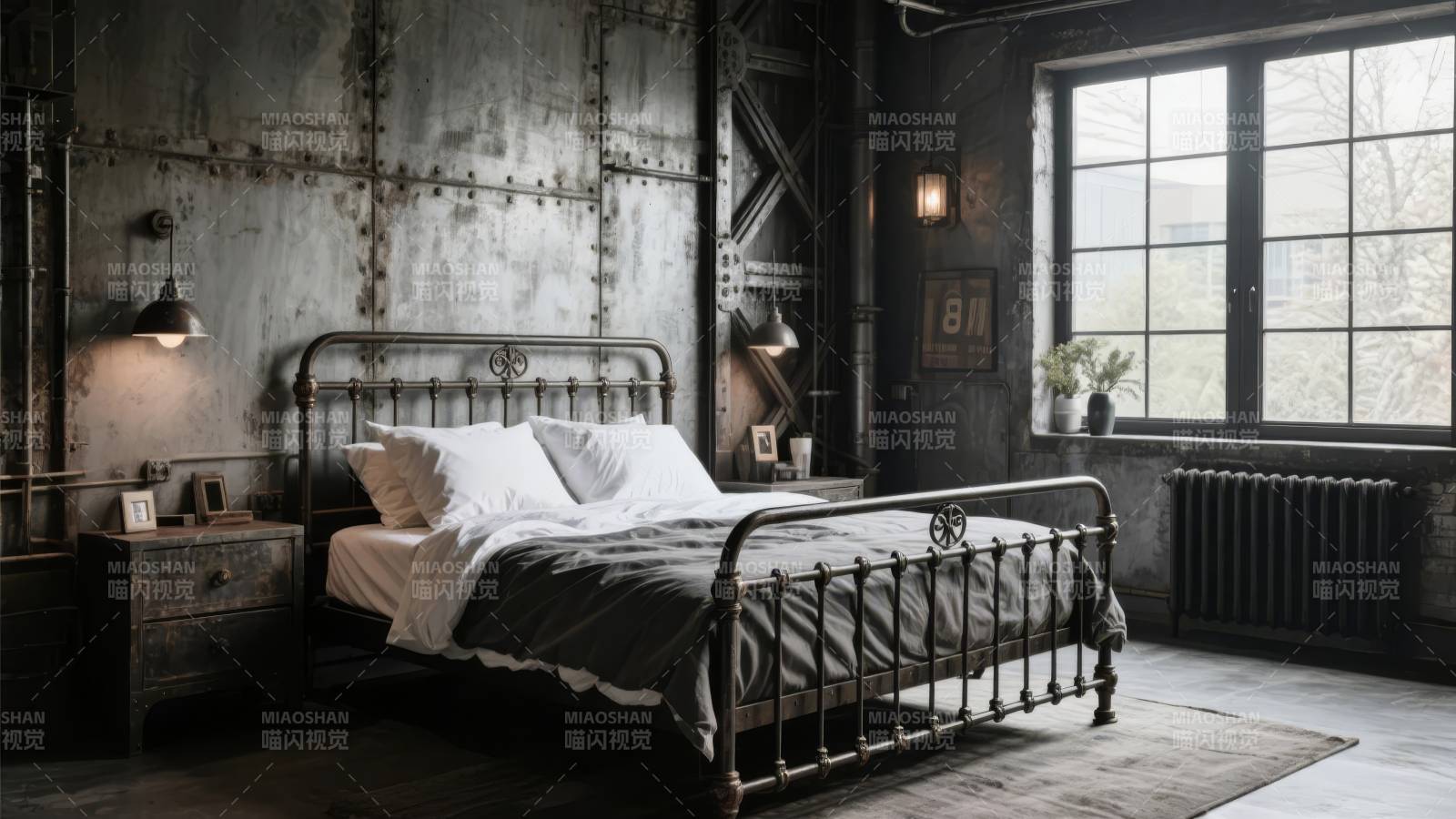 工业风卧室图片