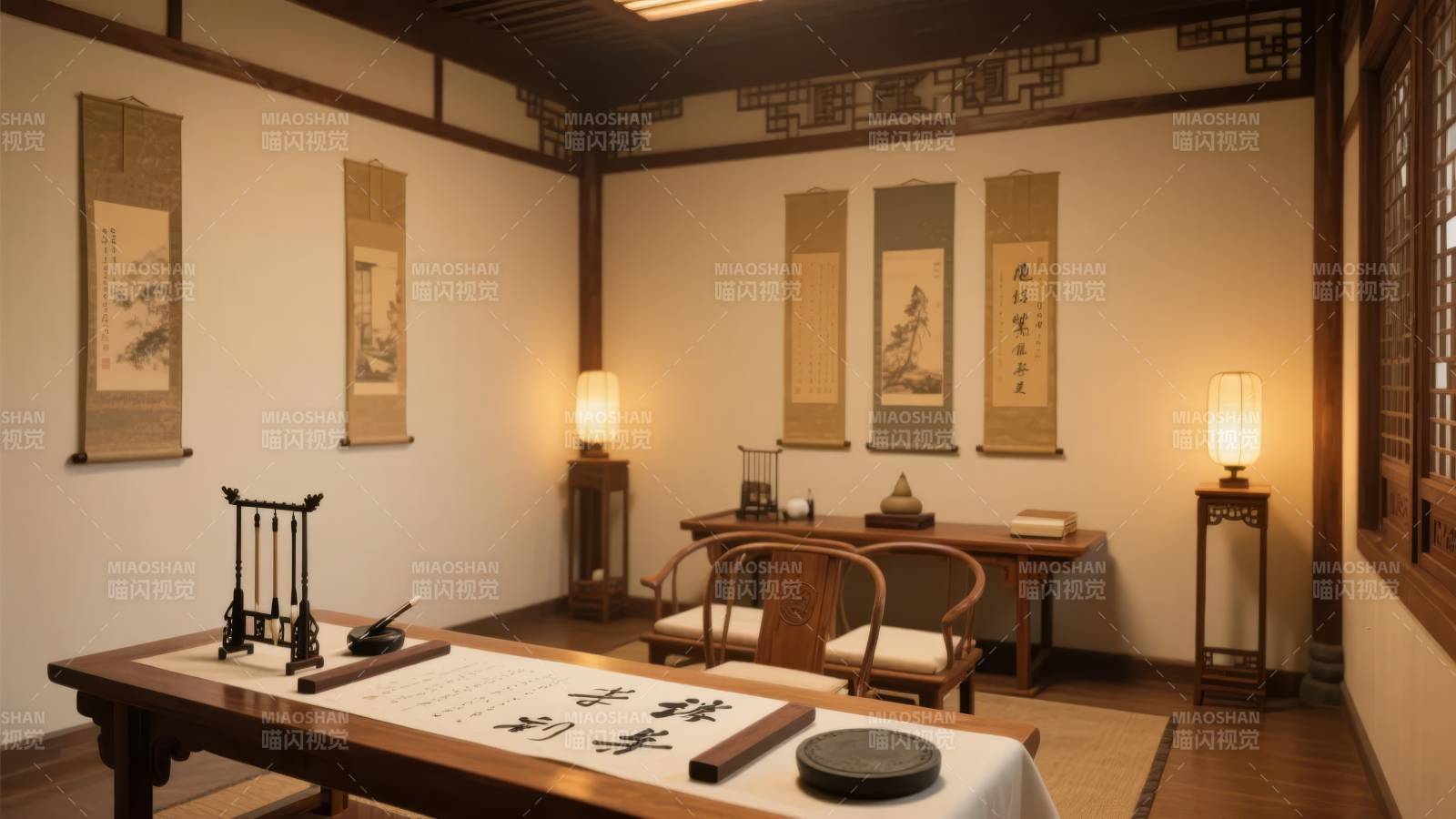 古风书房静谧雅致图片