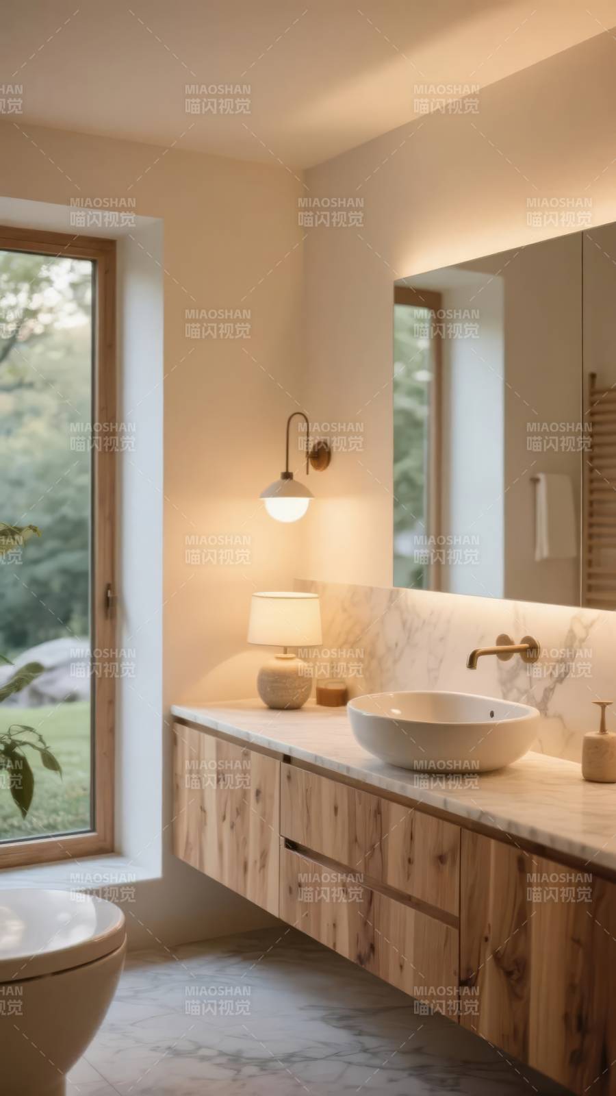 自然光下的温馨浴室图片