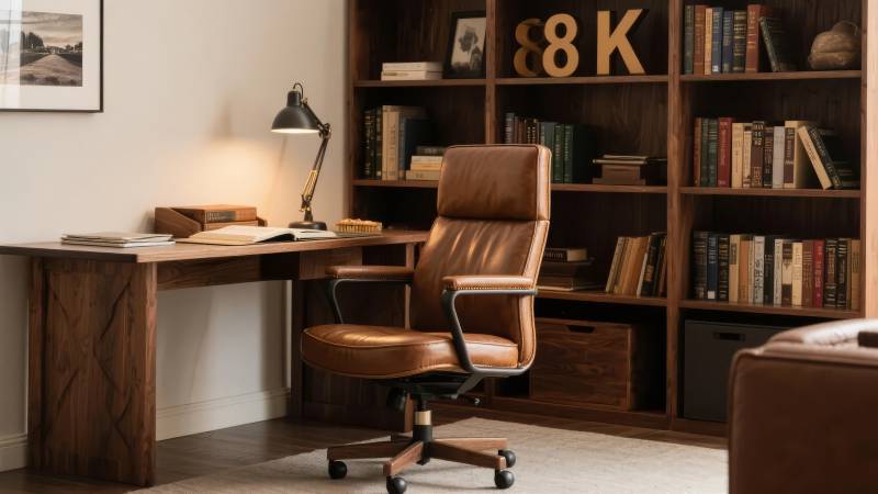 书房办公一角图片