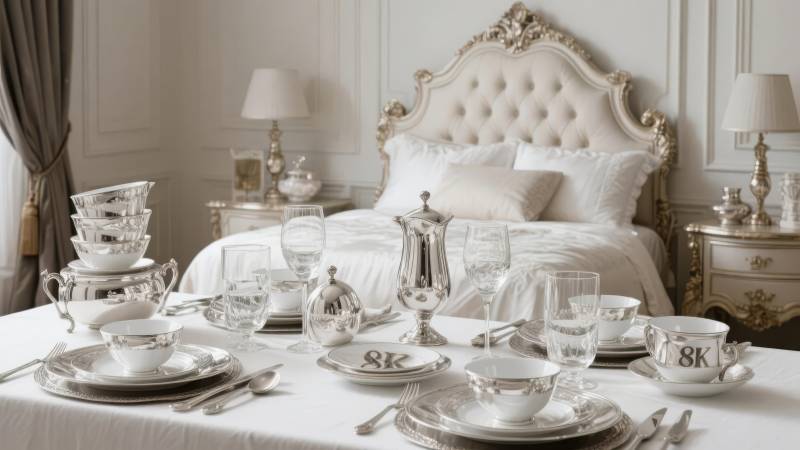 奢华卧室餐桌布置图片