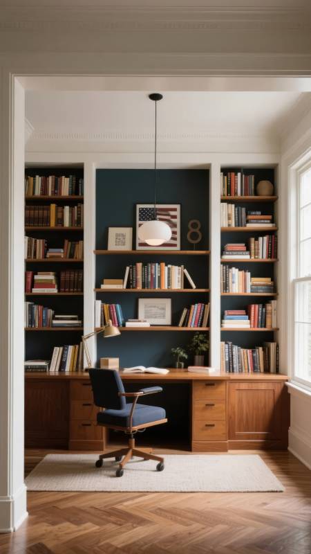 书房静谧阅读角图片