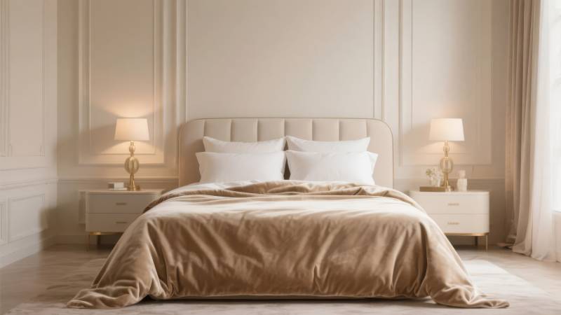 温馨卧室 舒适床品图片