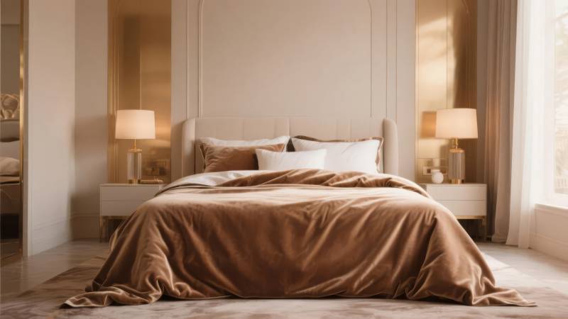 温馨卧室 金色雅致图片