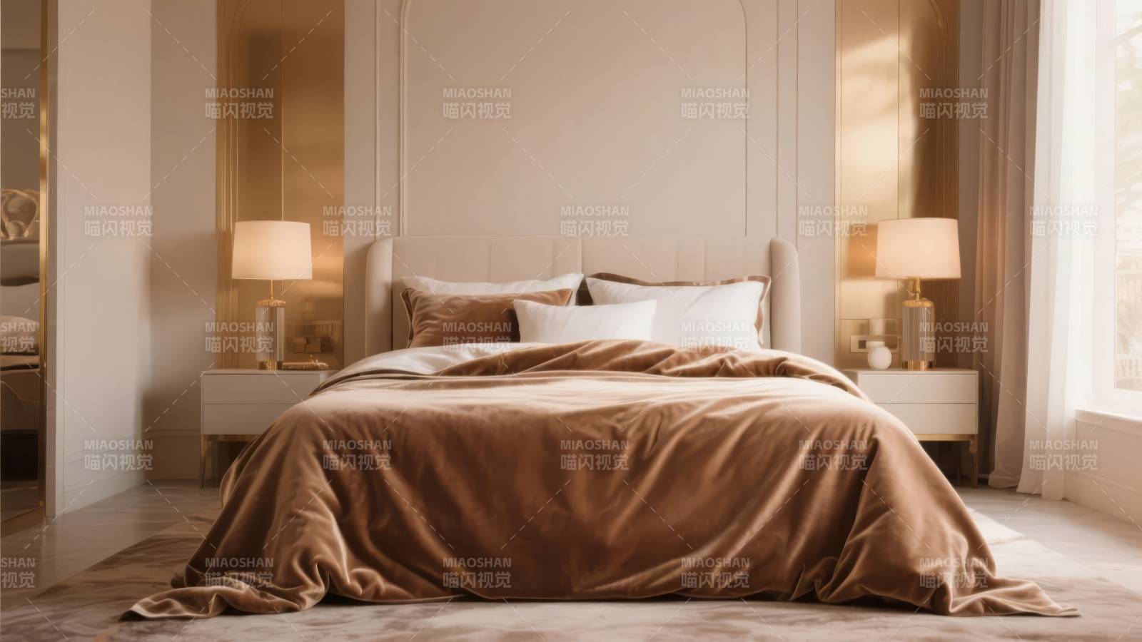 温馨卧室 金色雅致图片