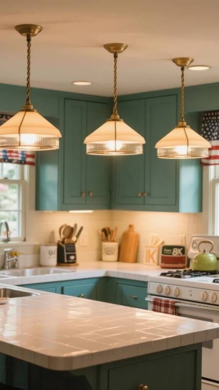 复古绿厨温馨光图片