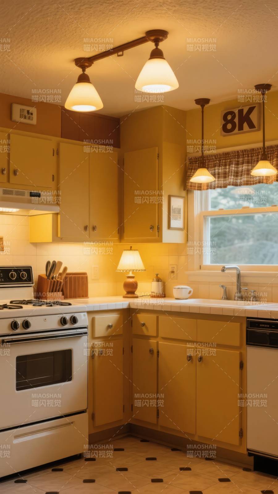 温馨复古厨房图片