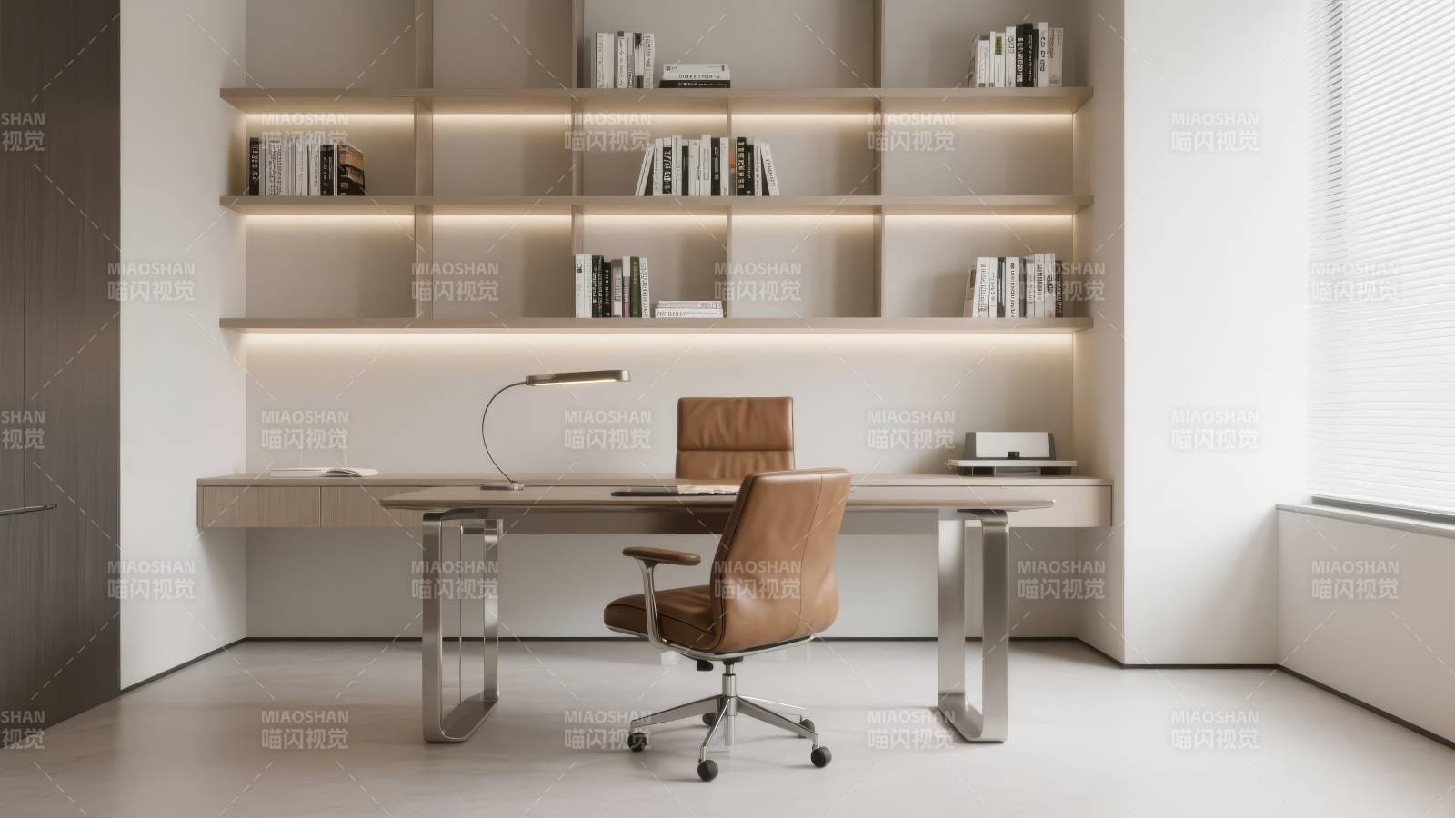 现代简约书房设计图片