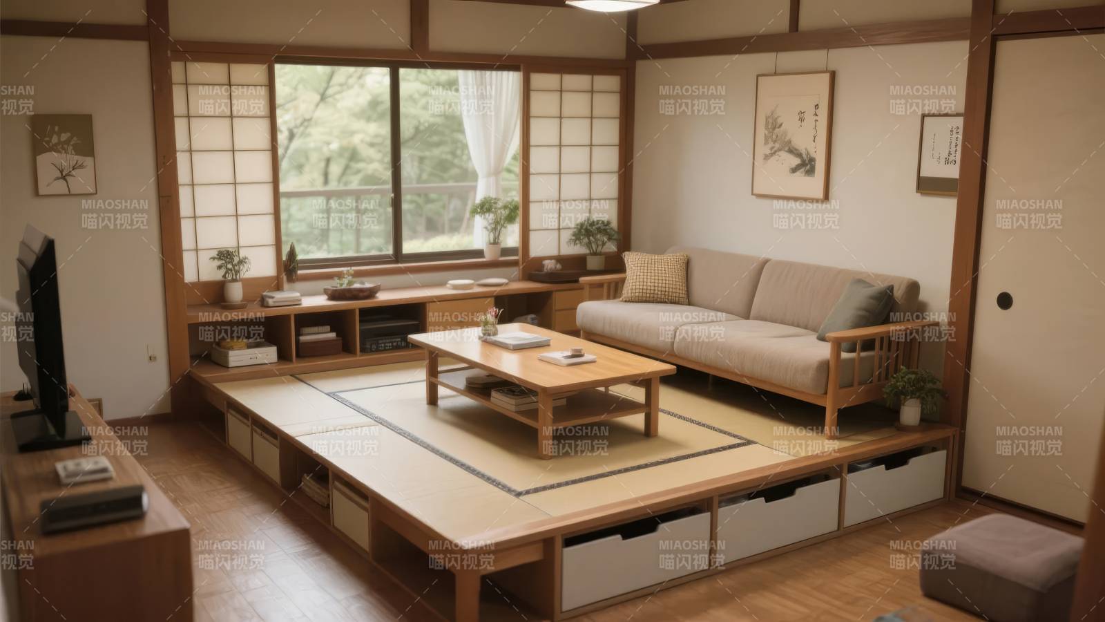 日式客厅温馨雅致图片