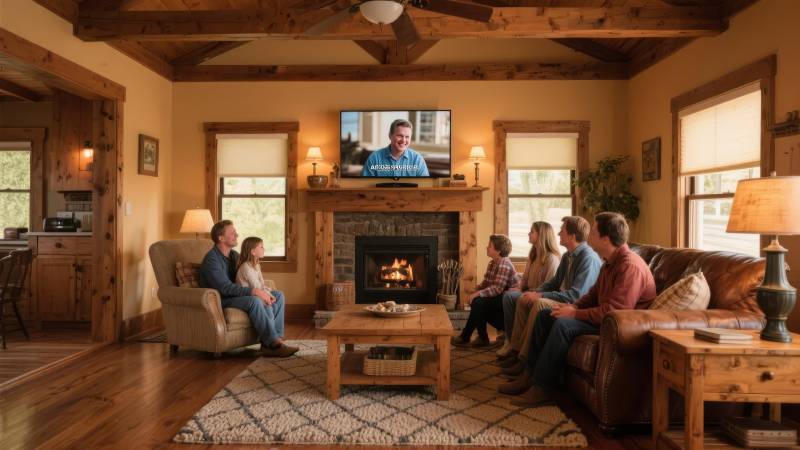 温馨家庭客厅观影图片