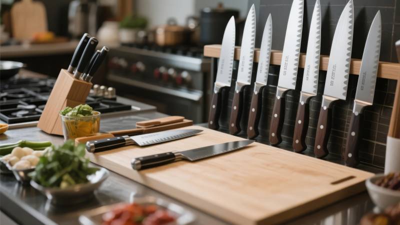 厨房刀具陈列图片
