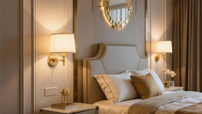 温馨卧室夜景图片