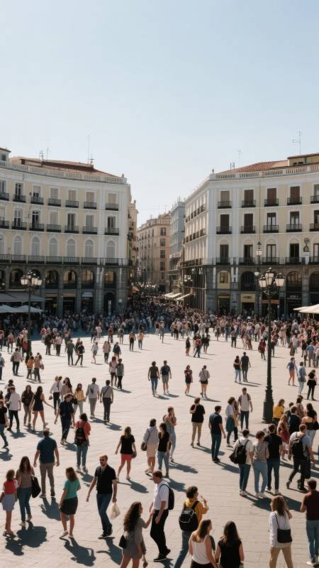 广场人潮涌动图片