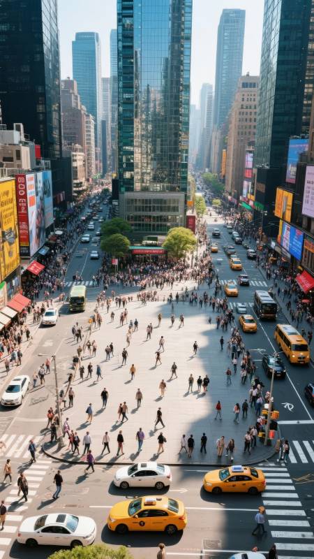 纽约街头繁忙景象图片