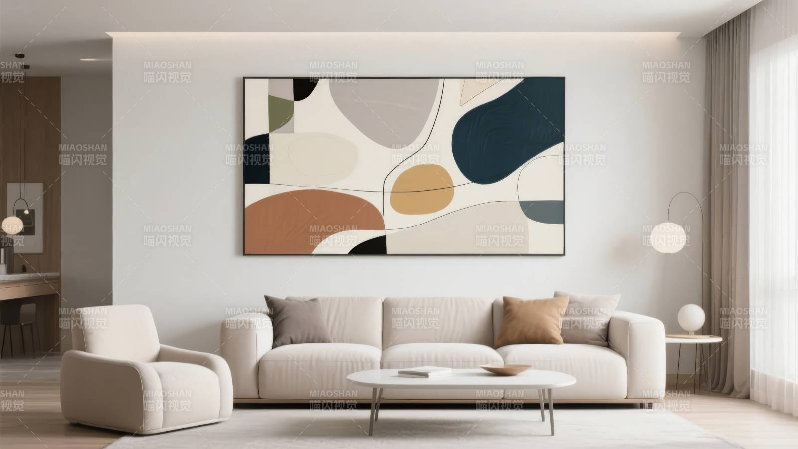 现代简约客厅艺术图片