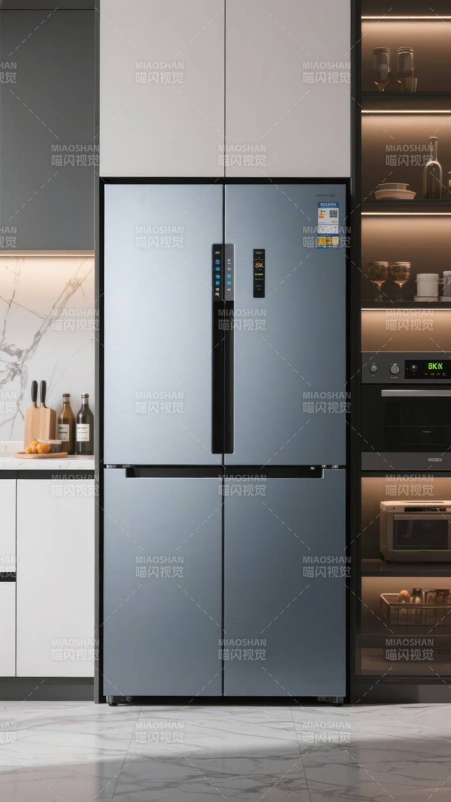 现代厨房智能冰箱图片
