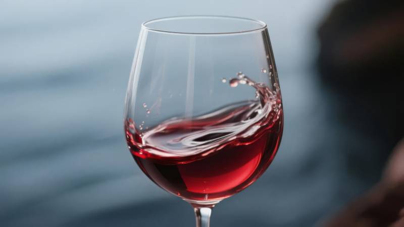 红酒轻漾 湖光映影图片