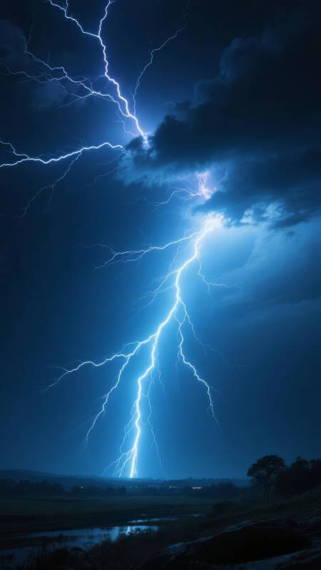 电闪雷鸣夜图片
